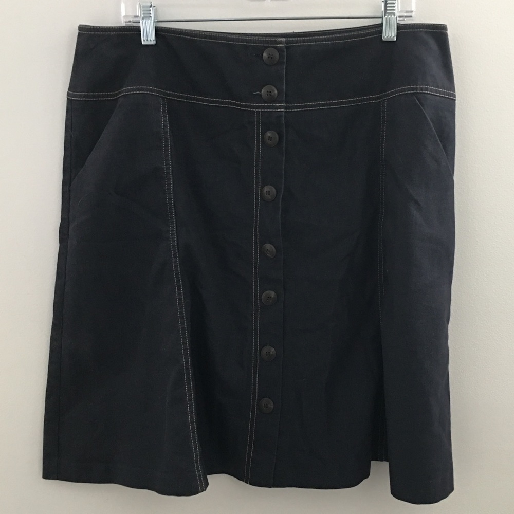 NYCC Plus Size 16 A-Line Button Down Lightweight Jean Skirt with Pockets